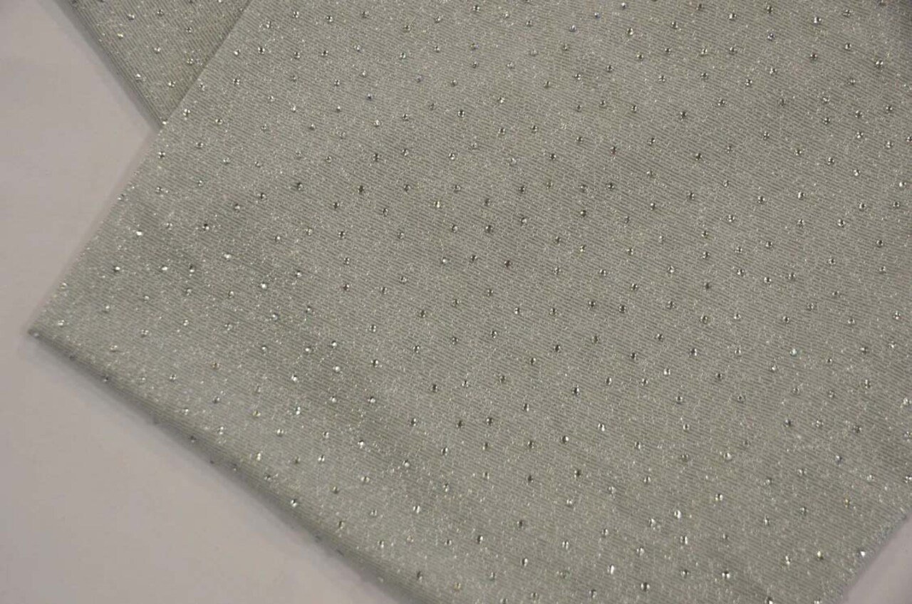 1 Yard Diamond Glimmer Stretch Knit Metallic Glitter Spandex Fabrics